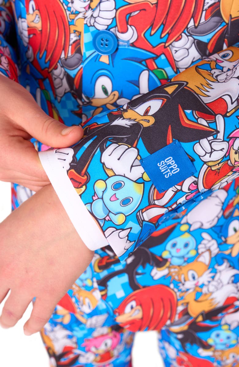 OppoSuits Kids' Sonic the Hedgehog<sup>™</sup> Two-Piece Suit & Tie Set, Alternate, color, Blue Multi