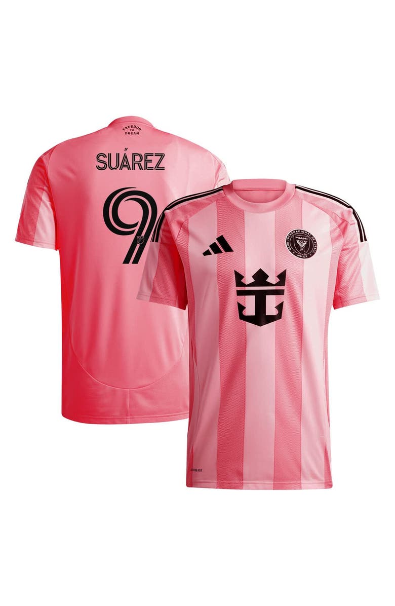adidas Men's adidas Luis Suárez Light Pink Inter Miami CF 2025 Euforia Replica Player Jersey, Main, color,