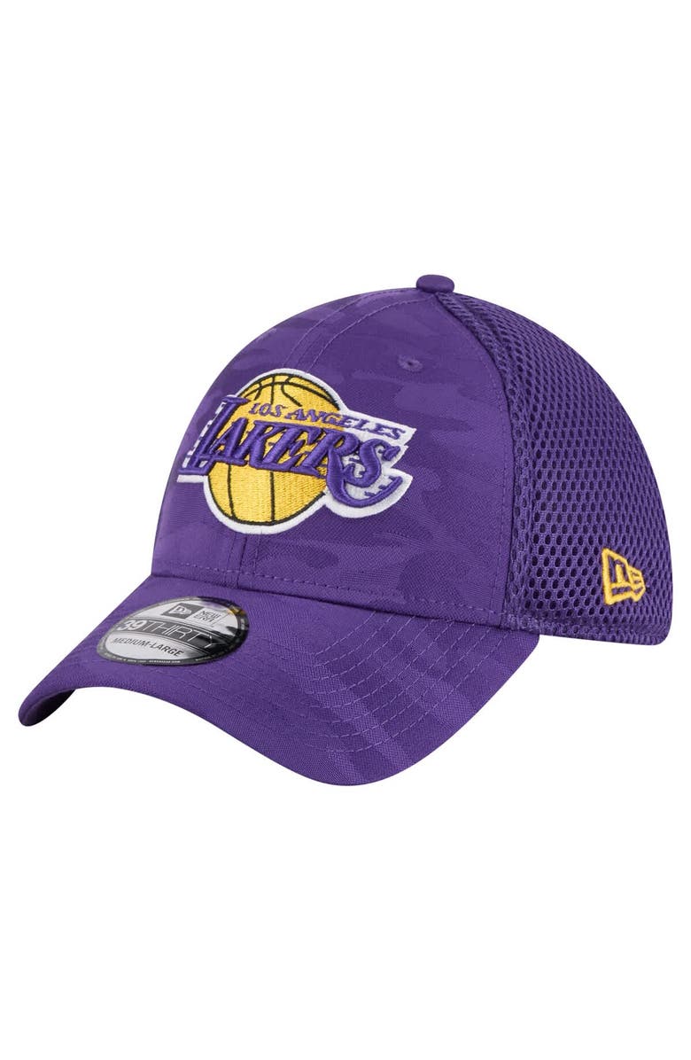 New Era Men's New Era Purple Los Angeles Lakers Subtle Camo 39THIRTY Flex Hat, Main, color, Purple