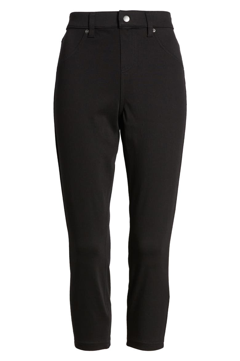 Ultrasoft Denim Capri Leggings, Alternate, color, BLACK