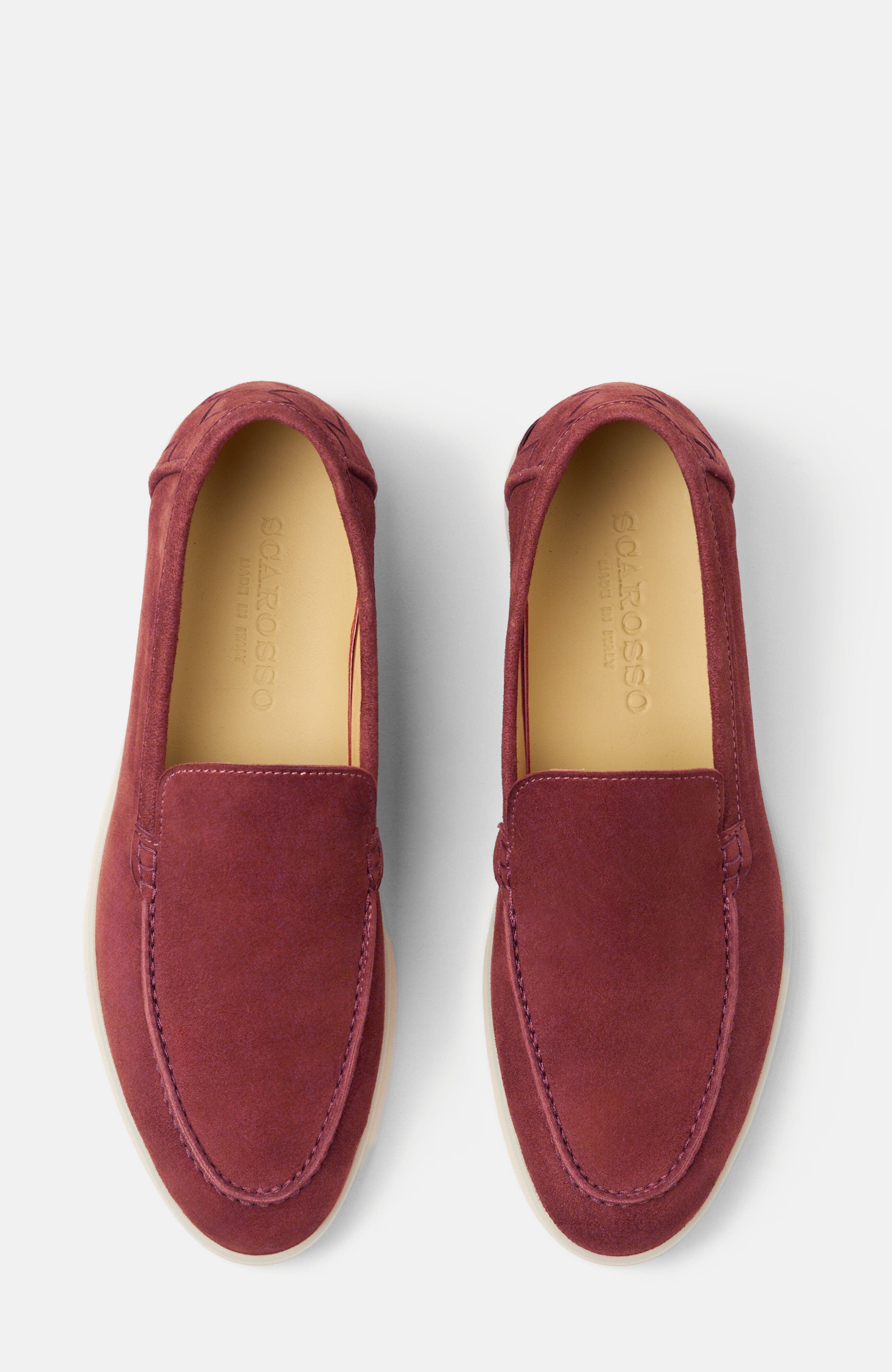 Ludovica Woven Loafers, Alternate, color, Ruby - Suede