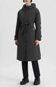 Violet Hooded Long Trench Coat