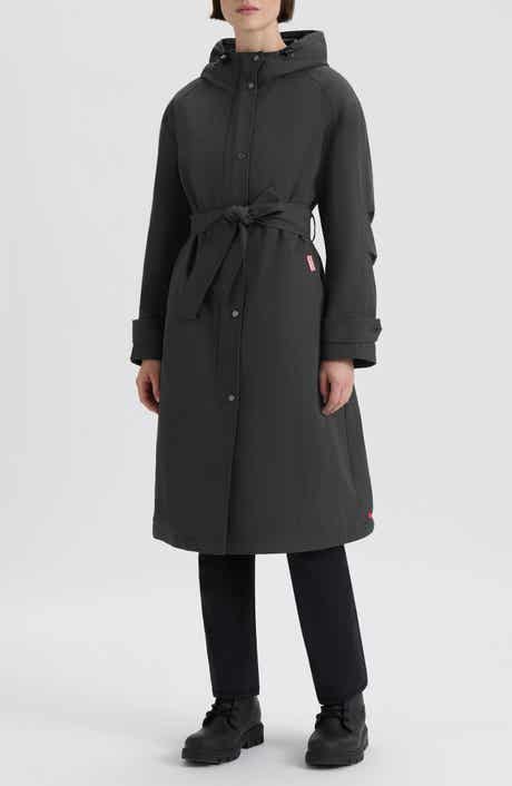 Violet Hooded Long Trench Coat