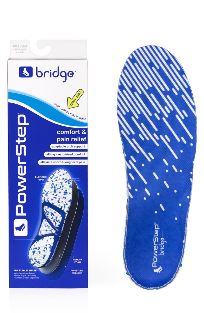 Foot Petals PowerStep Bridge Insole, Alternate, color, Blue