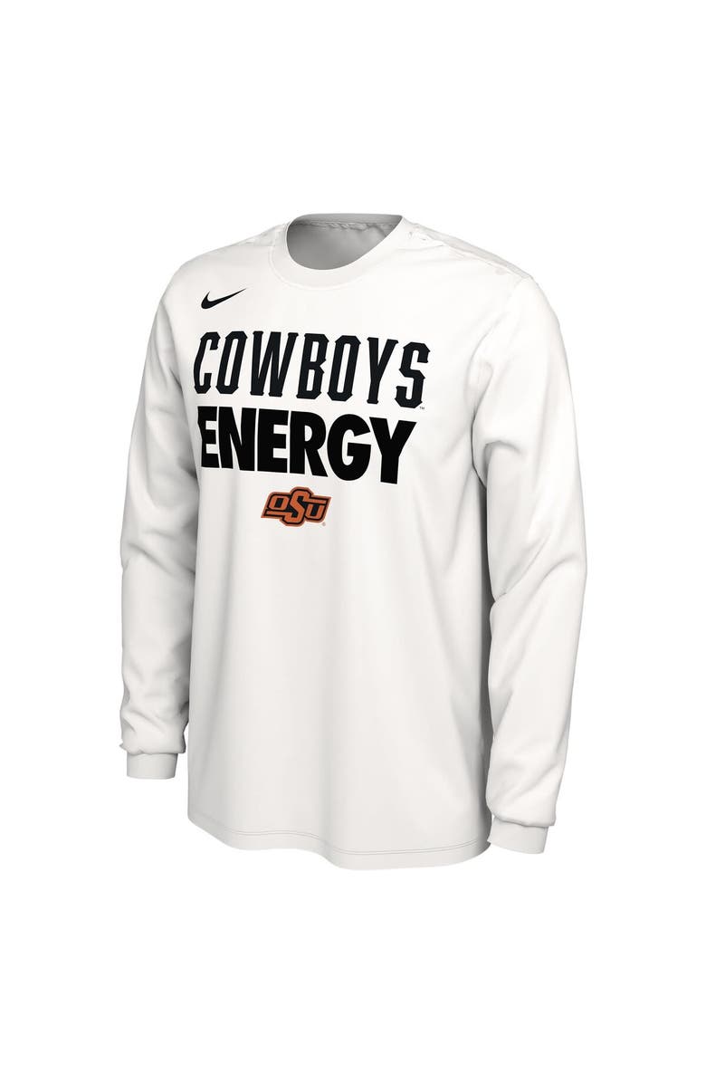 Nike Unisex Nike  White Oklahoma State Cowboys 2024 On-Court Bench Energy Long Sleeve T-Shirt, Alternate, color, 