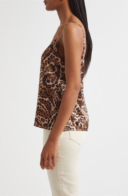 L Agence L'agence Jane Print Silk Camisole In Brown