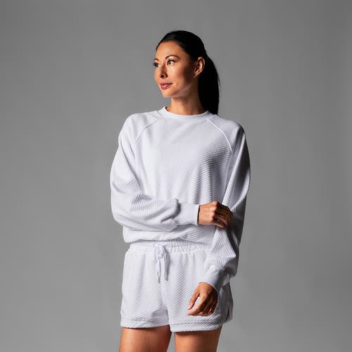Tavi Ease Crew Terry Sweatshirt In White