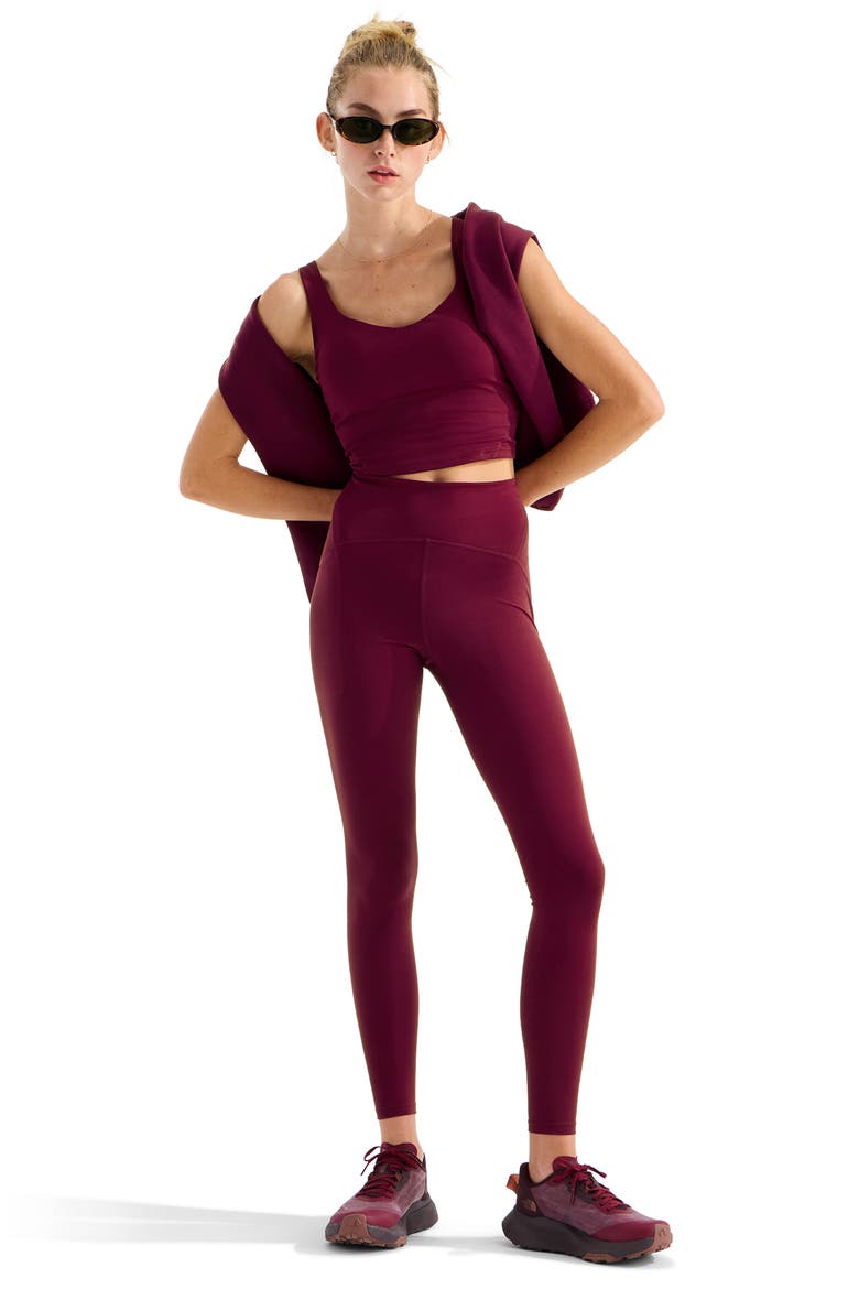 Jaida Longline Sports Bra, Alternate, color, BURGUNDY CRUSH