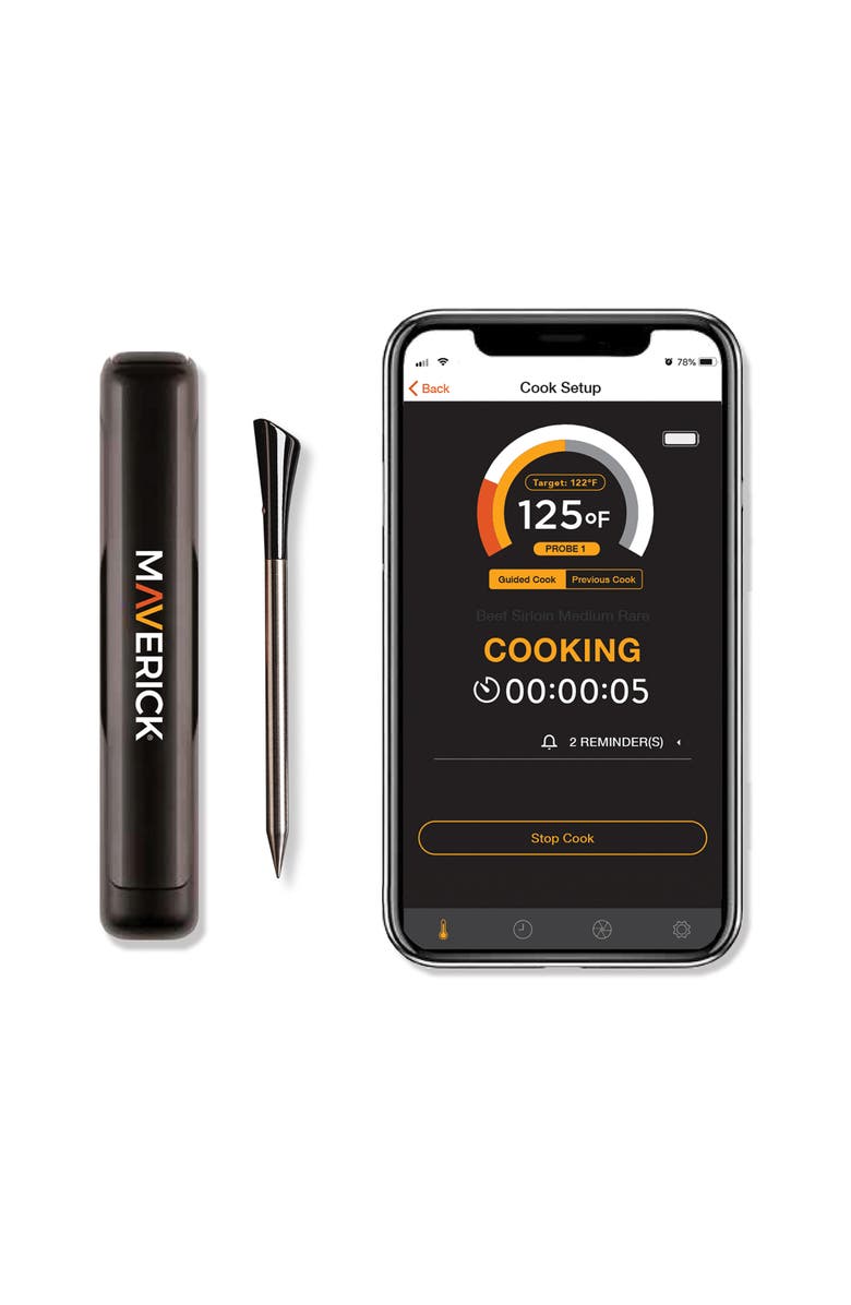 Maverick STAKE Wireless Bluetooth Thermometer, Main, color, Black/Silver