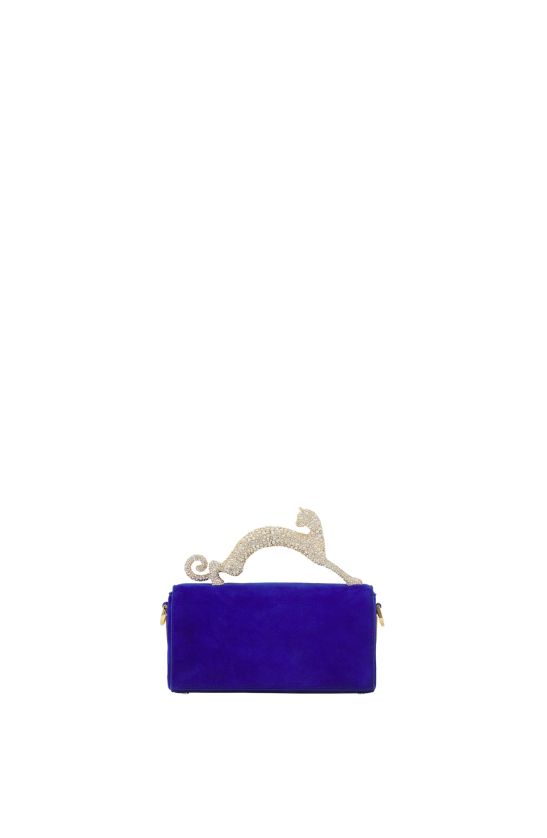 Lanvin Nano Pencil Cat Leather Bag, Alternate, color, Electric Blue/Dark Blue