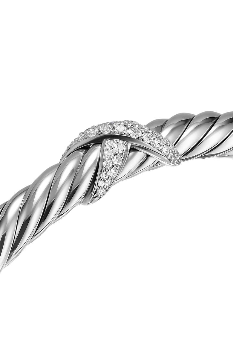 David Yurman Cable Flex X Bracelet, Alternate, color, Silver Pave