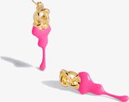 YOJ Kalno Maxi Stud Earrings in Gold and Pink
