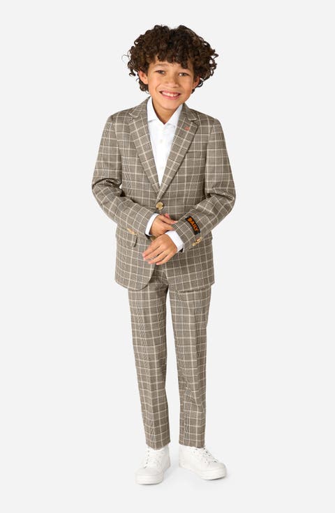 Kids' Daily Tan Glen Check Stretch Suit