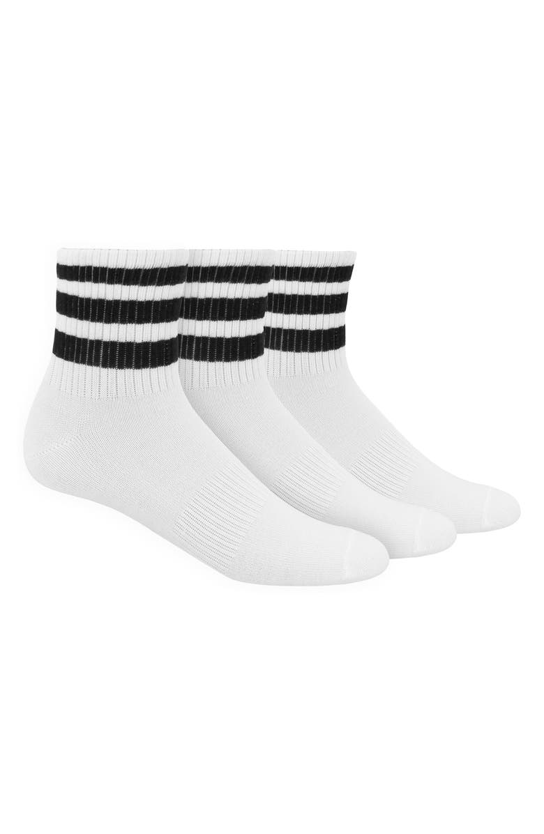 adidas 3-Pack 3-Stripe Ankle Socks, Main, color, 