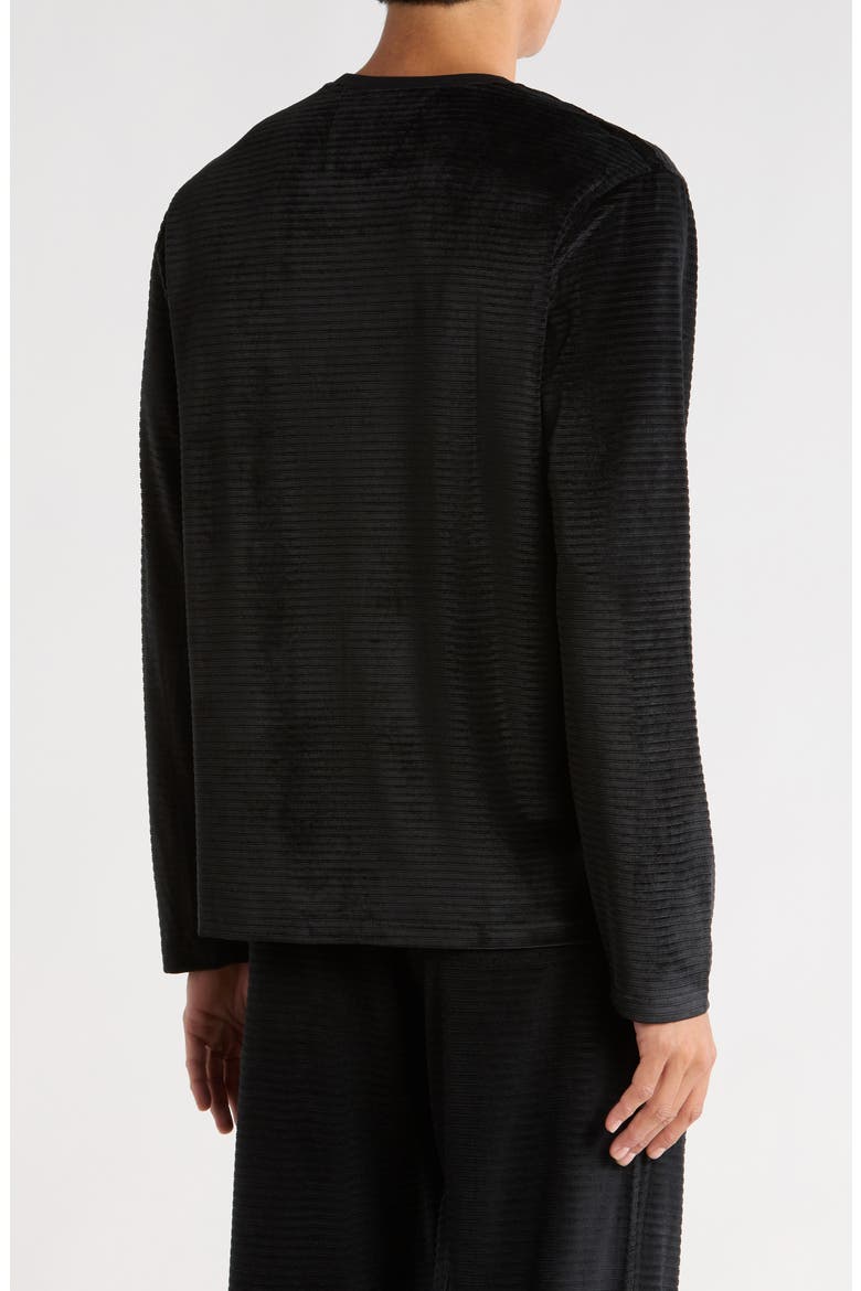 Textured Crewneck Sweatshirt, Alternate, color, BLACK