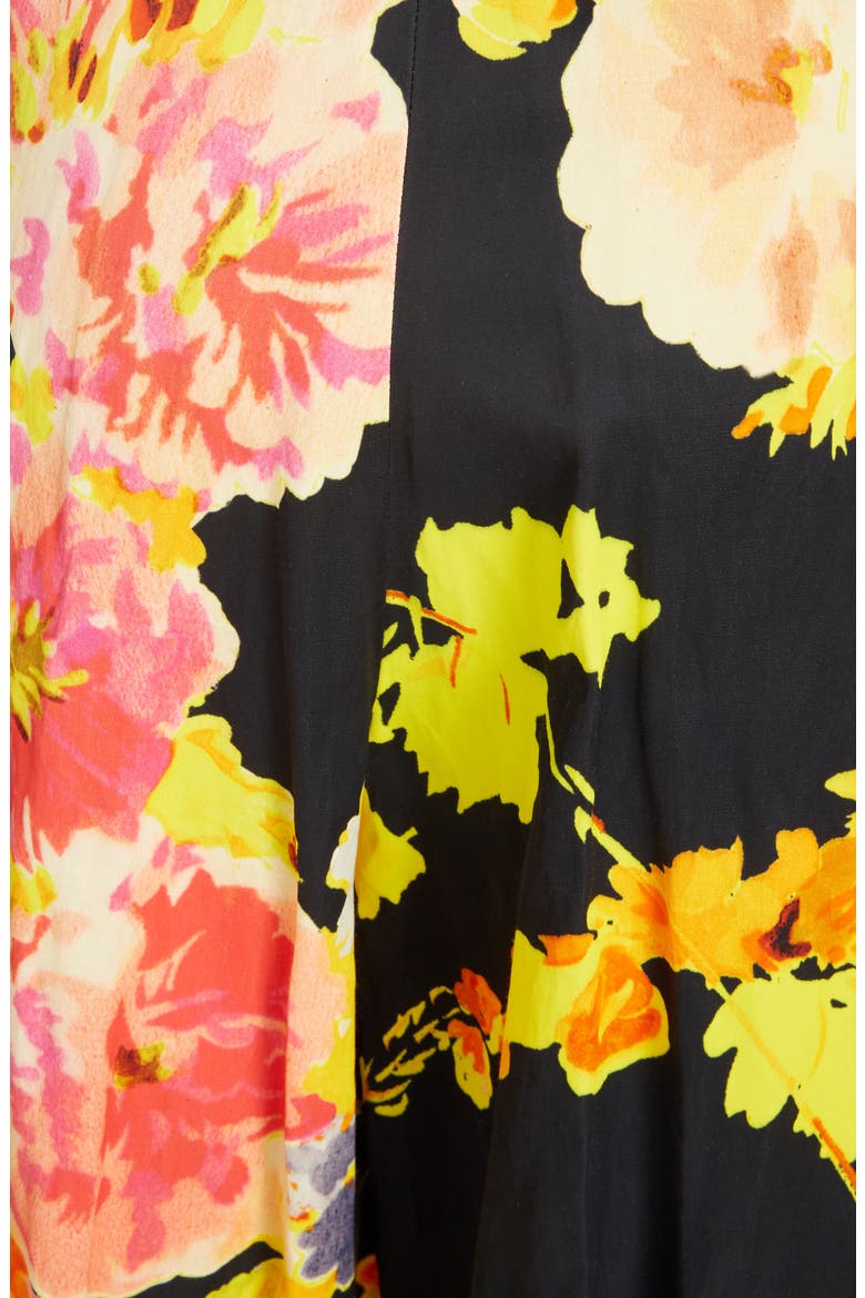 Podium Floral Wide Leg Trousers, Alternate, color, BLACK