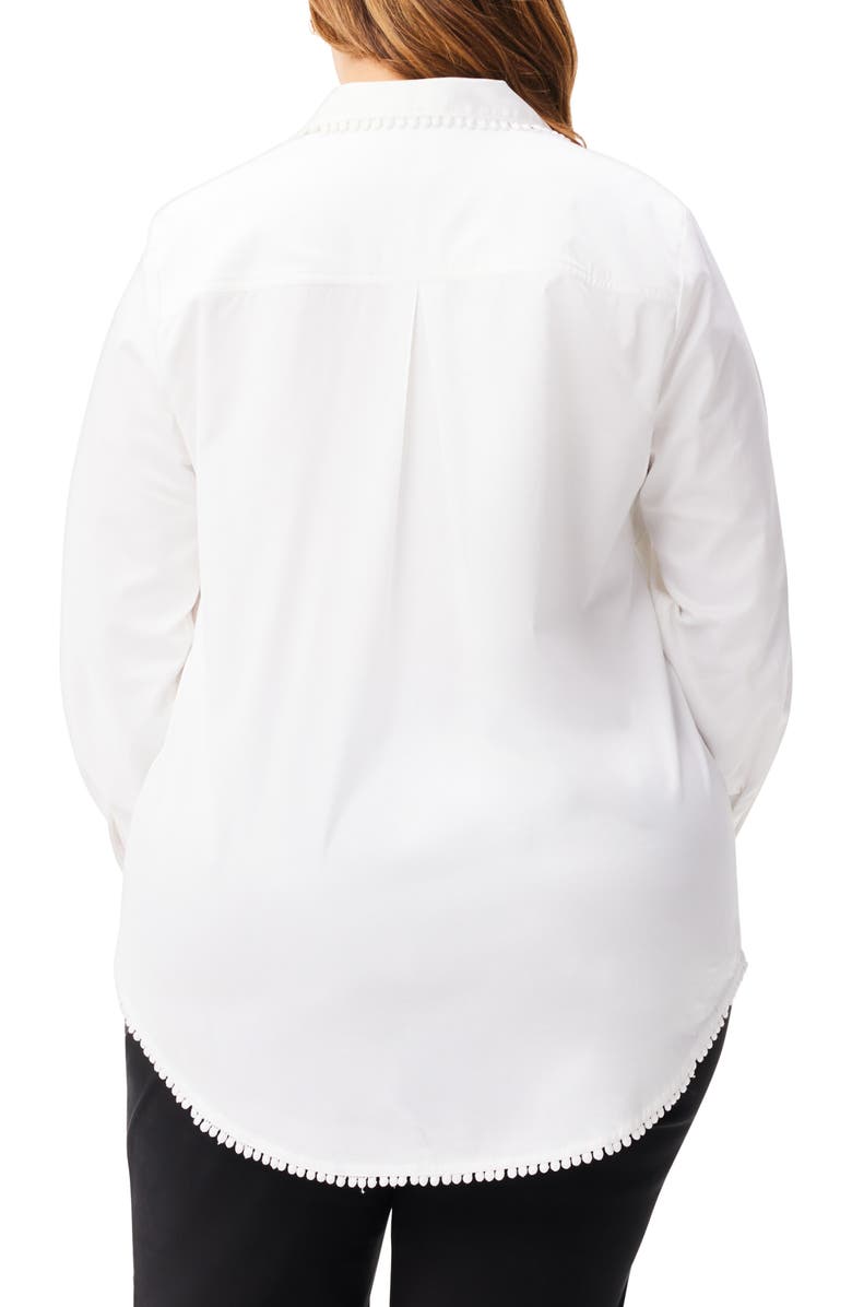 NIC+ZOE Roundabout Picot Trim Stretch Cotton Button-Up Shirt, Alternate, color, 