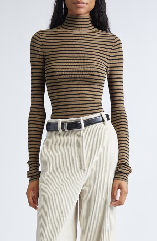 Proenza Schouler Didi Striped Turtleneck Top In Brown