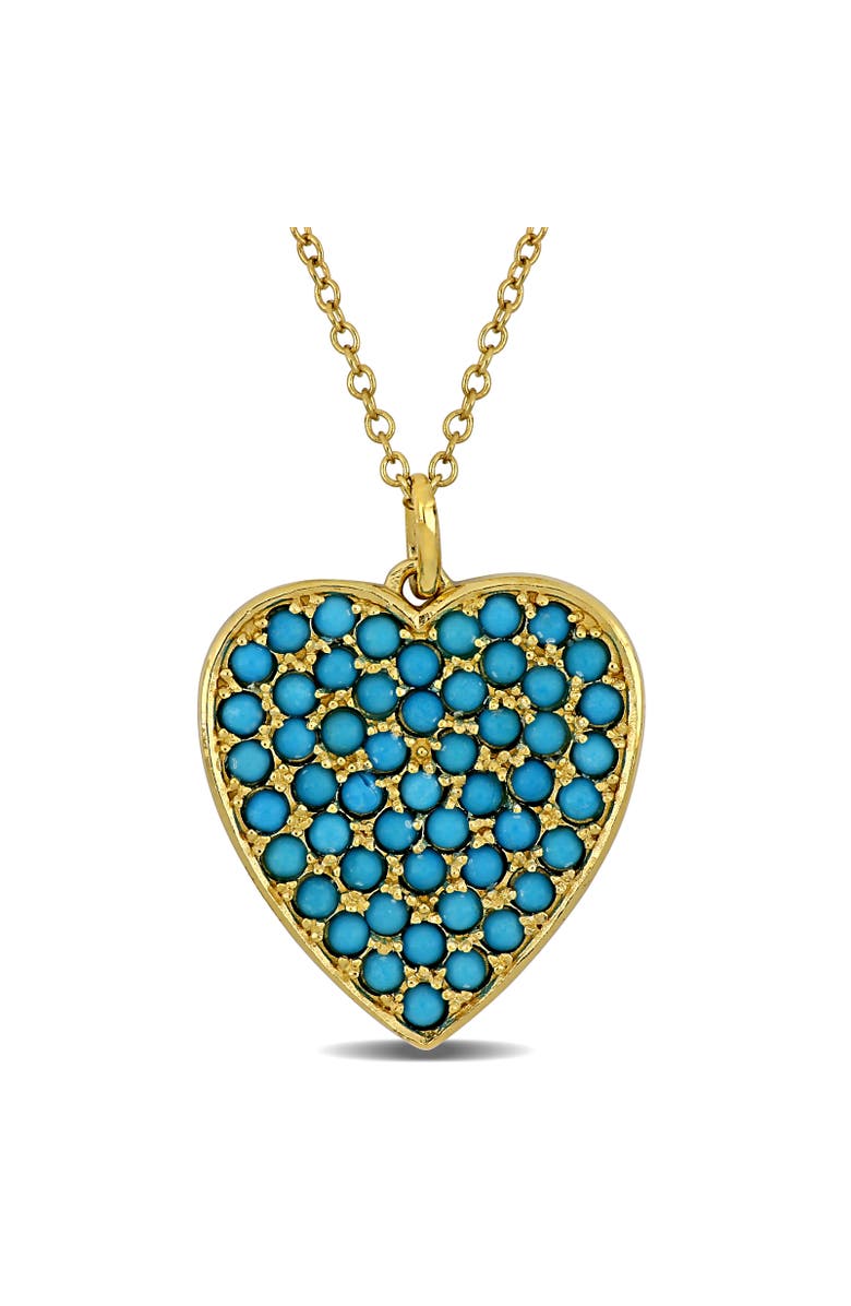 Julianna B. Composite Turquoise Cluster Heart Necklace, Main, color, Turquoise