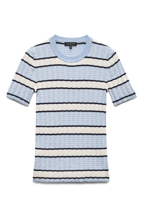 Rag & Bone Eloise Stripe Short-sleeve Tee In Light Blue Multi