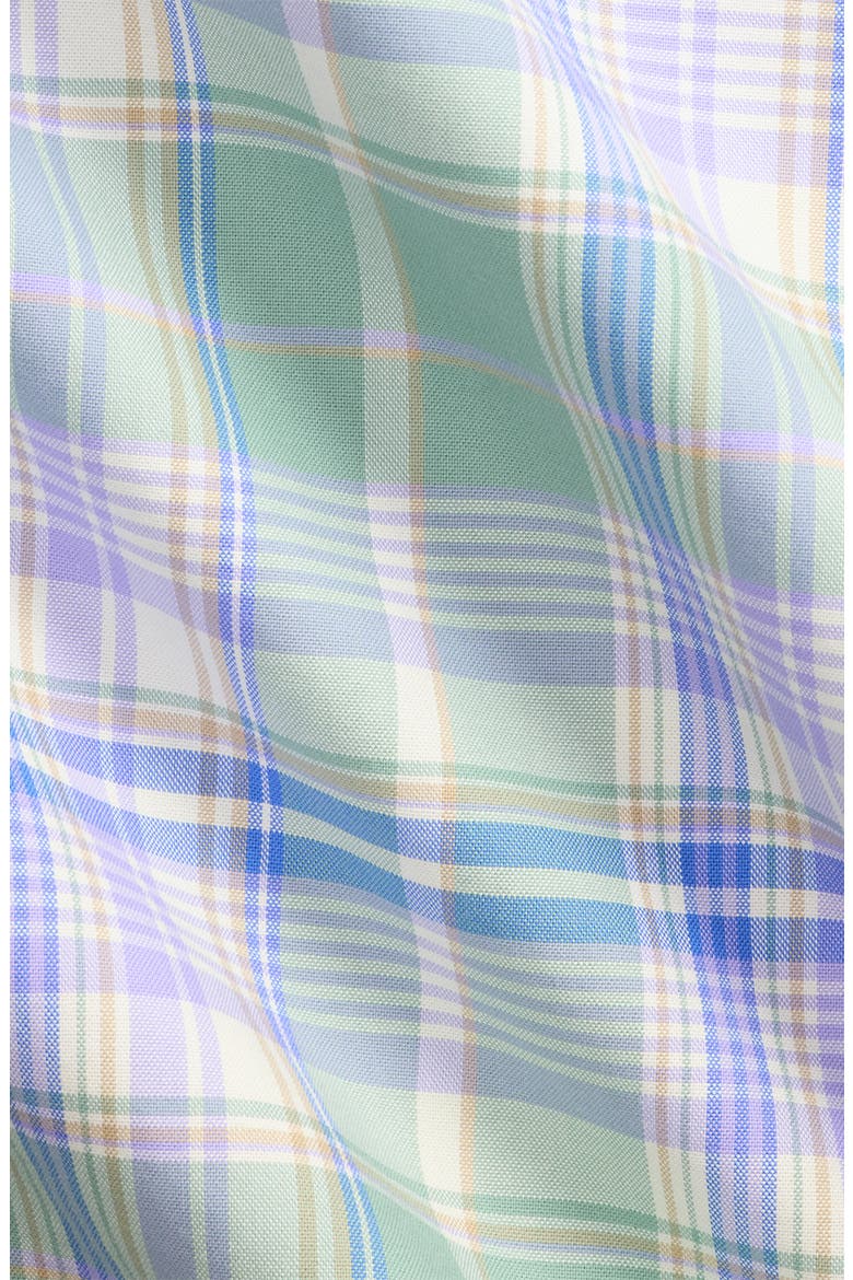 Classic Fit Plaid Cotton Button-Up Oxford Shirt, Alternate, color, FADED MINT LAVNDR MULTI