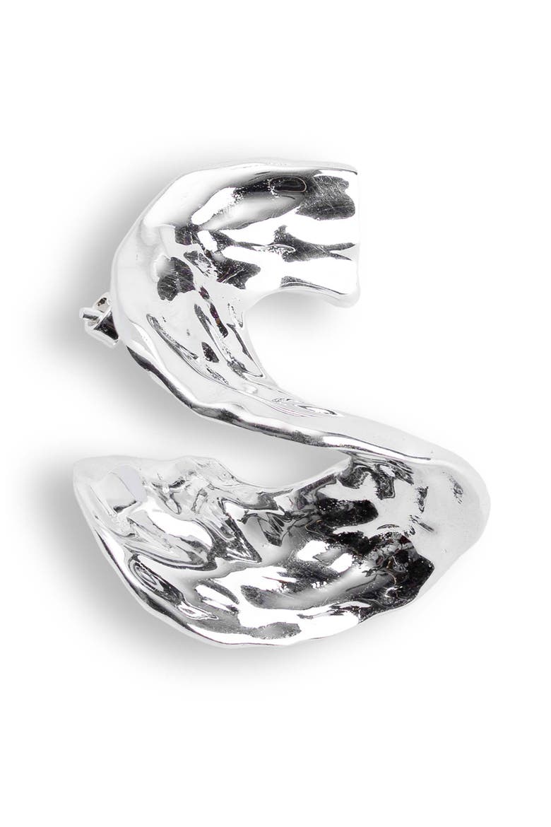 Mira Hammered Earrings, Alternate, color, SILVER