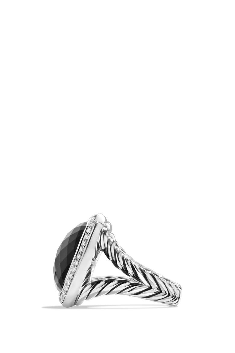 Albion Ring with Diamonds, Alternate, color, BLACK ONYX