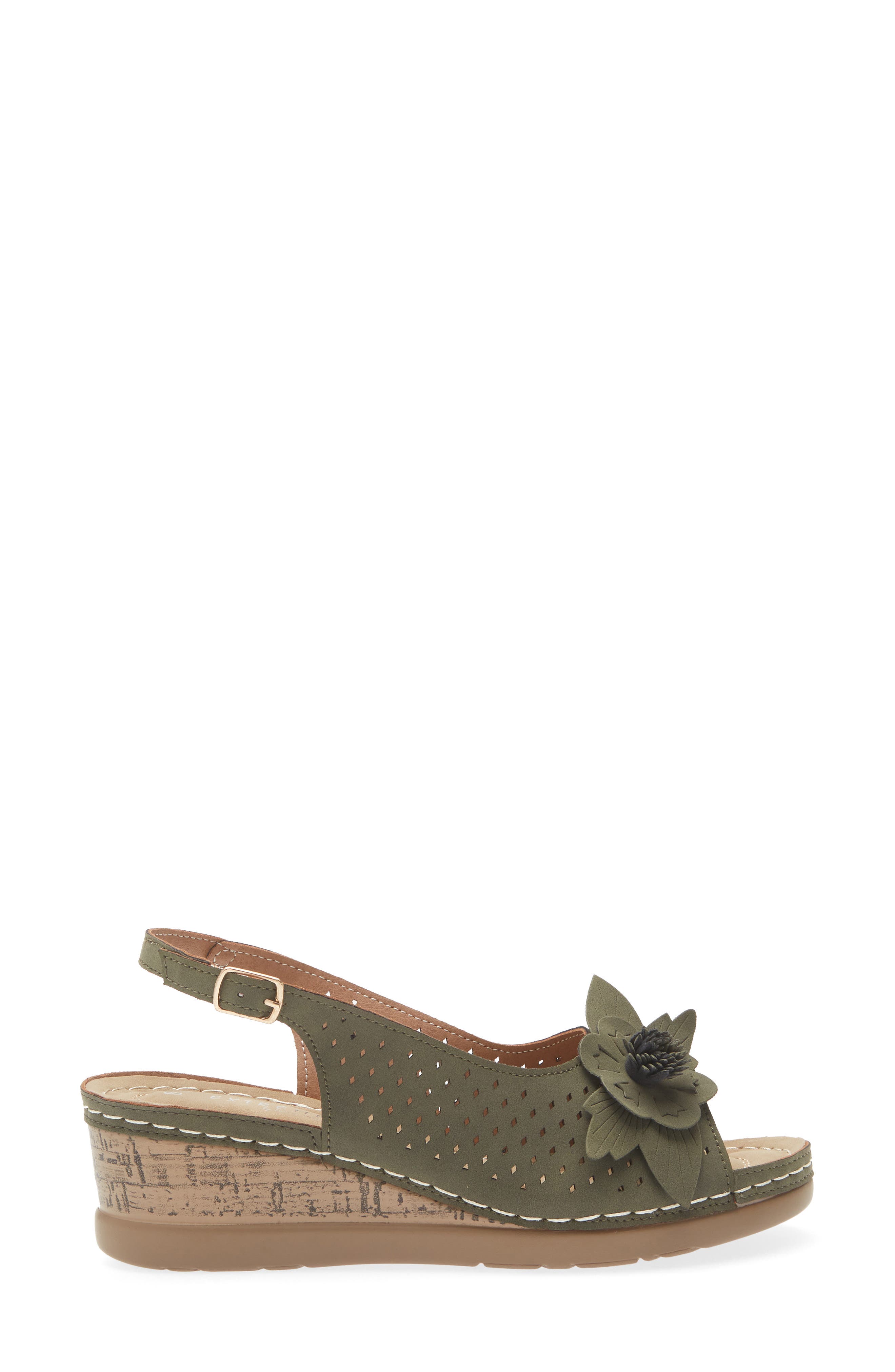 Bethea Floral Appliqué Slingback Sandal, Alternate, color, GREEN