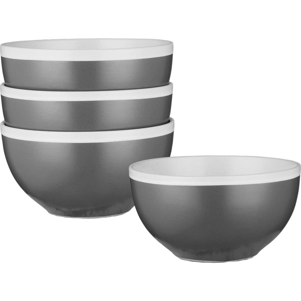 Stone Lain Serenity Stoneware 4-piece Bowl Set In Gray