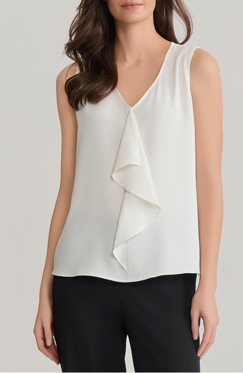 Cascade Ruffle Sleeveless Top
