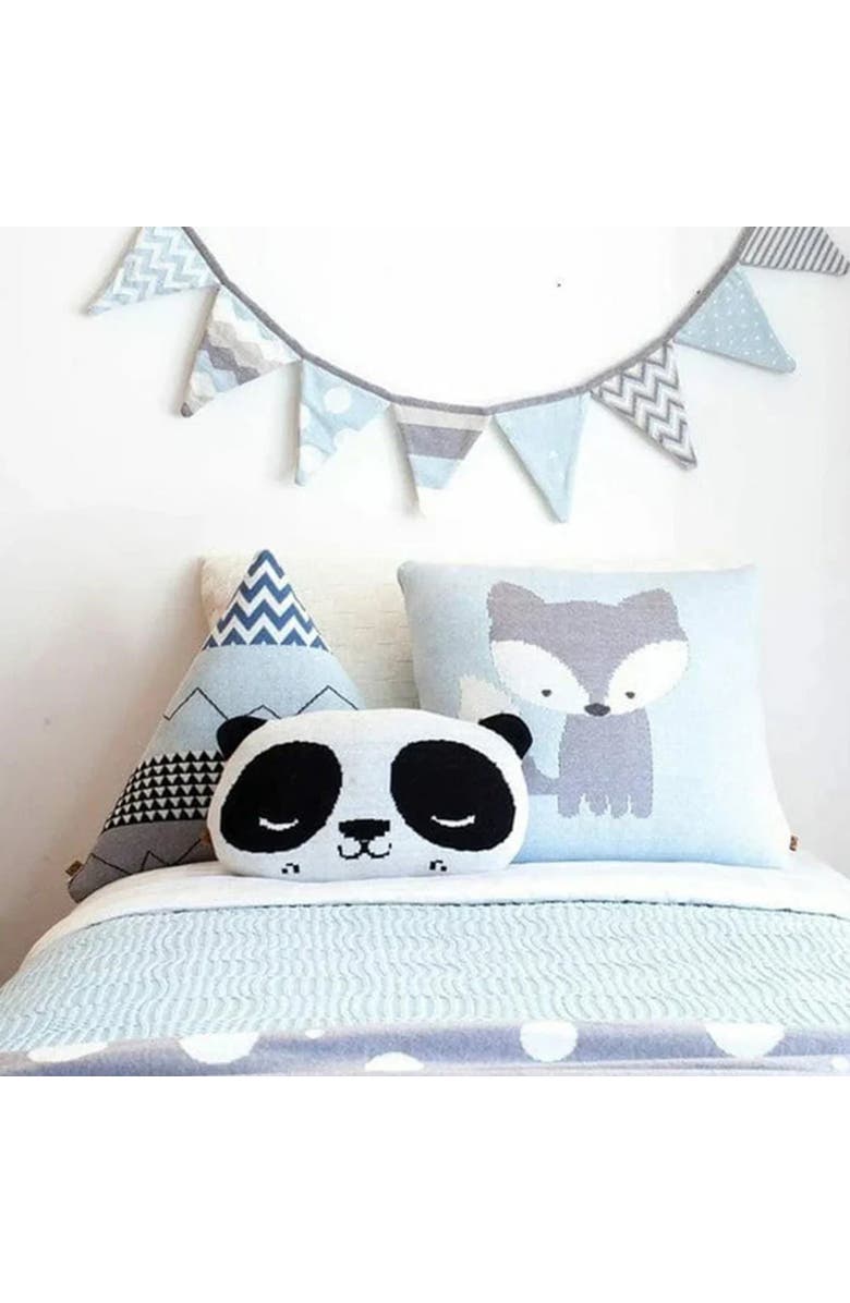 RIAN TRICOT Fox Pillow, Alternate, color, Light Blue