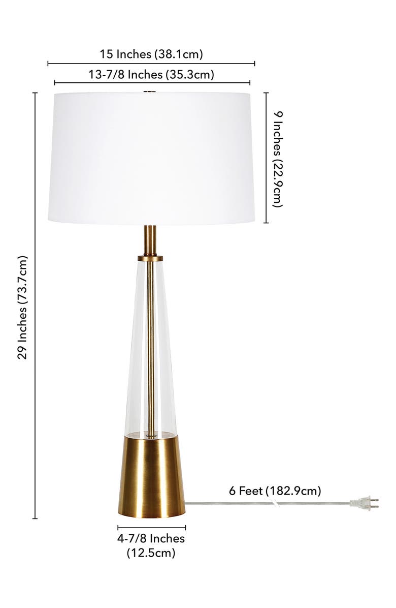 HUDSON AND CANAL Vivien Clear Glass and Brass Table Lamp, Alternate, color, 
