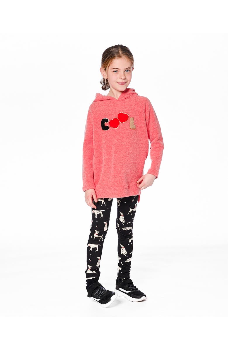 Deux par Deux Jersey Leggings with Dalmatians, Main, color, Black