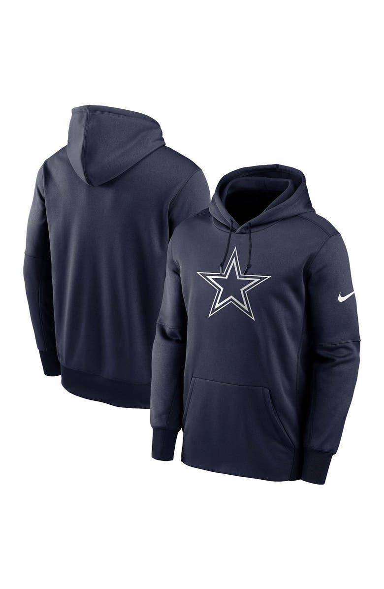 Nike Men's Nike Navy Dallas Cowboys Fan Gear Primary Logo Therma Performance Pullover Hoodie, Main, color, 