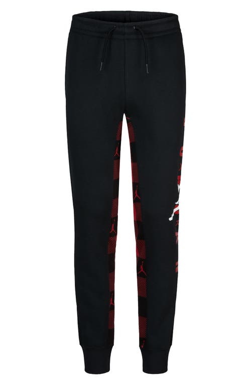 Jordan Kids' Jumpman Plaid Joggers in Black 