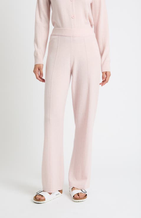 Wool Cashmere Wide Leg Track Pants