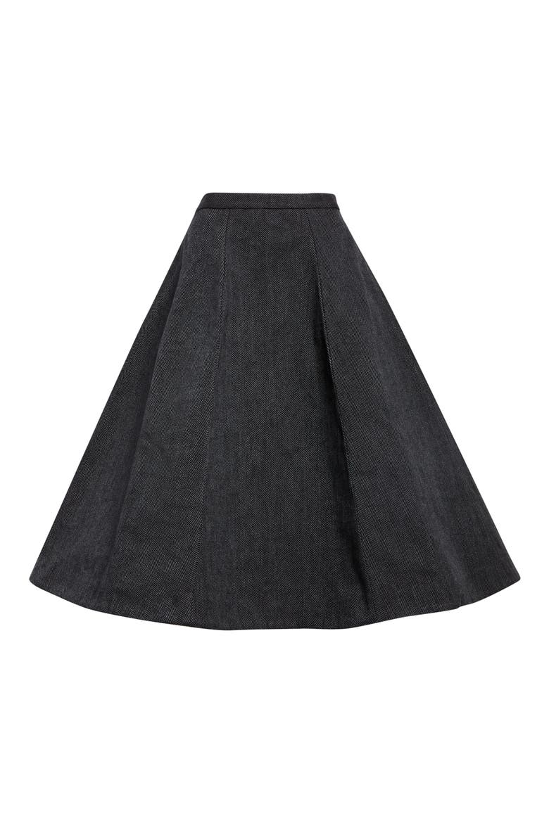 Memory Herringbone Midi Skirt, Alternate, color, CH GRAY