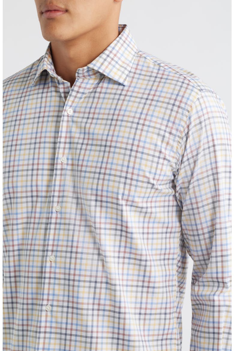 Crown Light Plaid Button-Up Shirt, Alternate, color, EVENING TIDE