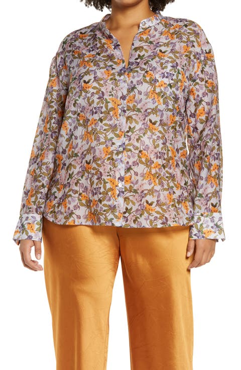 Wisteria Vine Button-Up Blouse