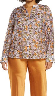 Vince Wisteria Vine Button-Up Blouse