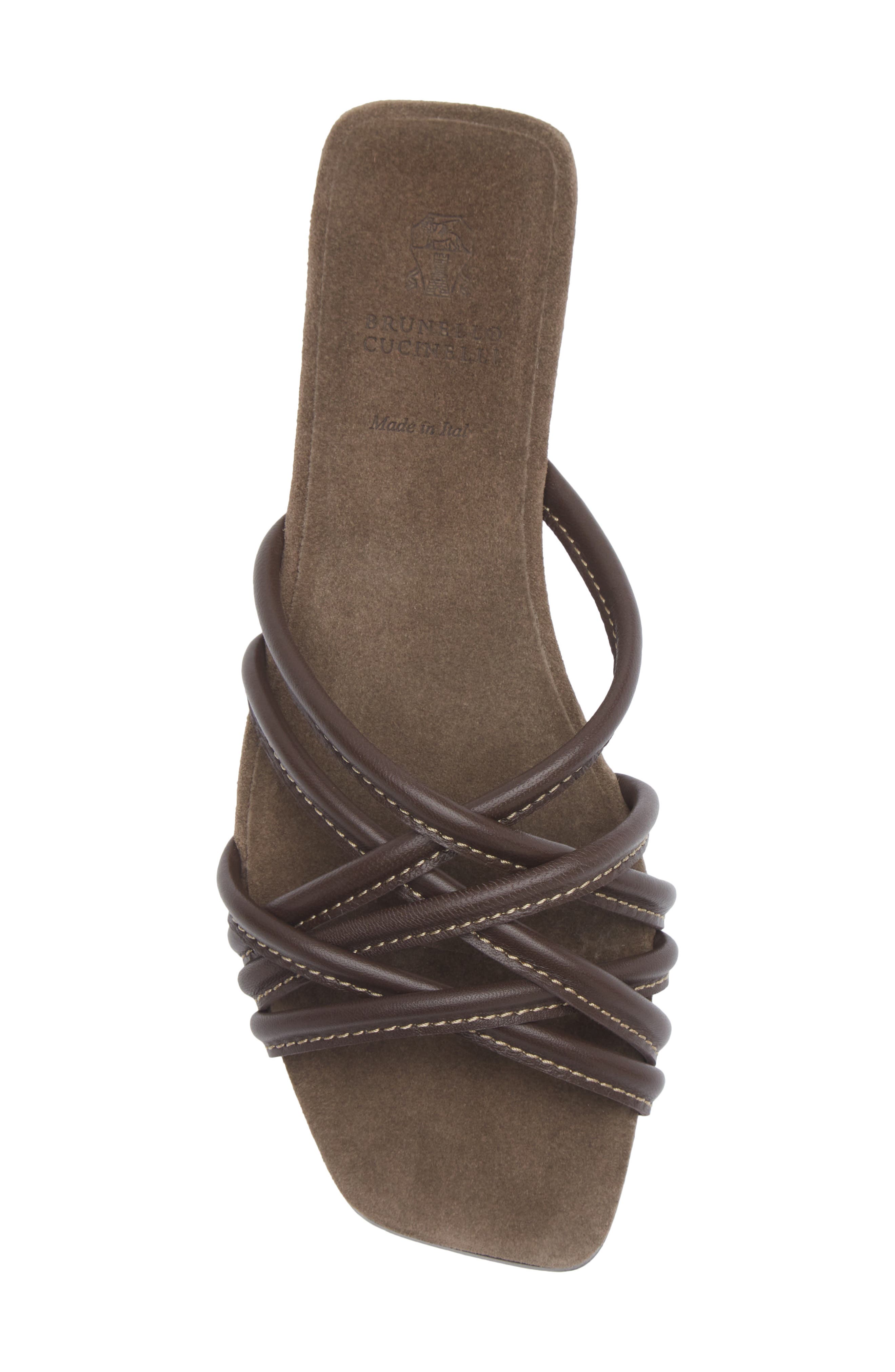 Brunello Cucinelli Strappy Slide Sandal, Alternate, color, Testa Moro