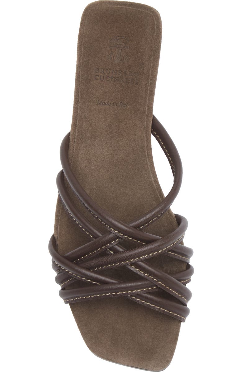 Brunello Cucinelli Strappy Slide Sandal, Alternate, color, Testa Moro