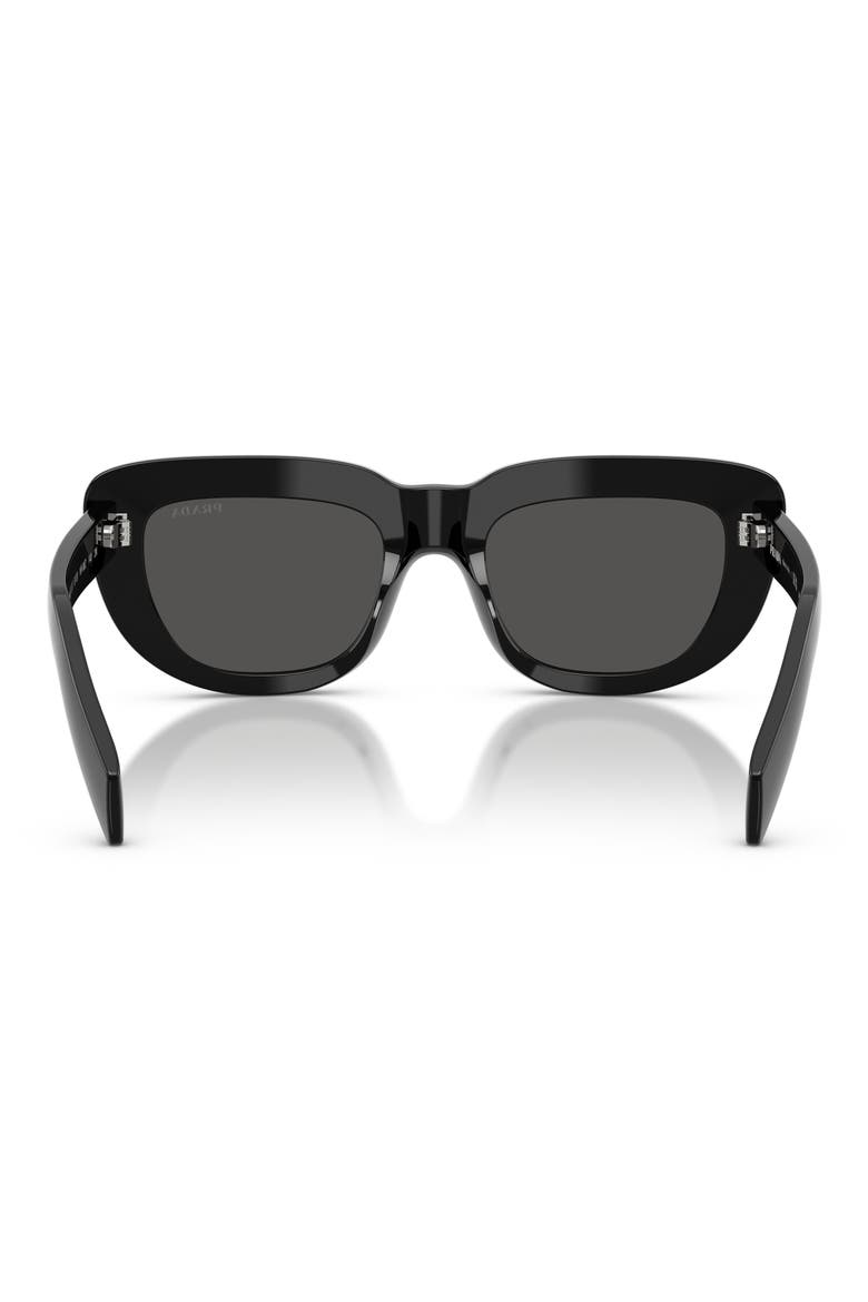 53mm Rectangular Sunglasses, Alternate, color, BLACK