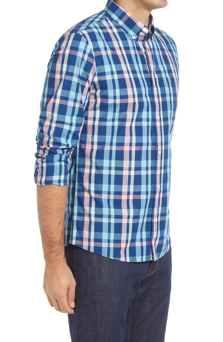 1901 Slim Fit Plaid Button-Down Shirt, Alternate, color,