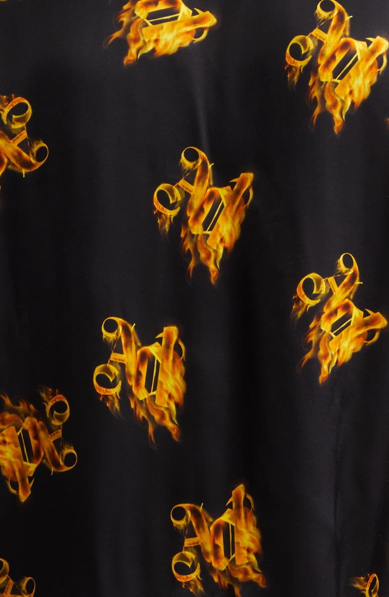 Palm Angels Burning Monogram Camp Shirt, Alternate, color,