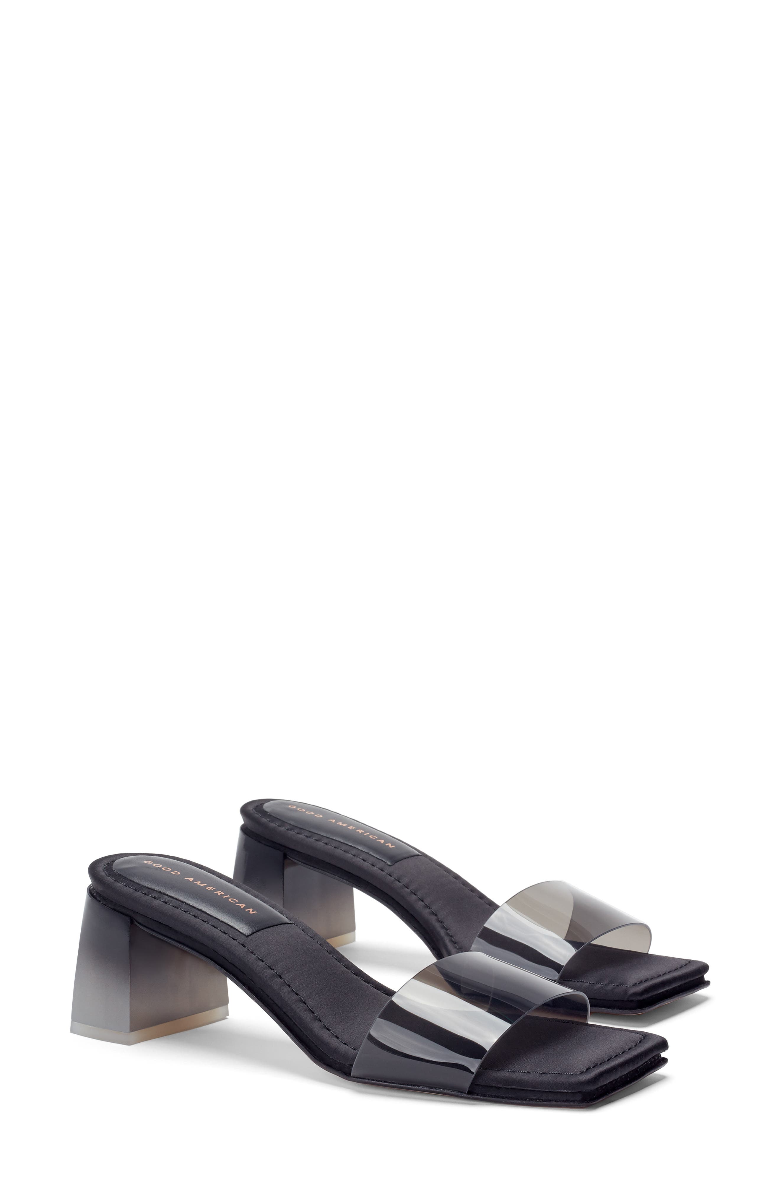 Good American Block Heel Slide Sandal, Main, color, 