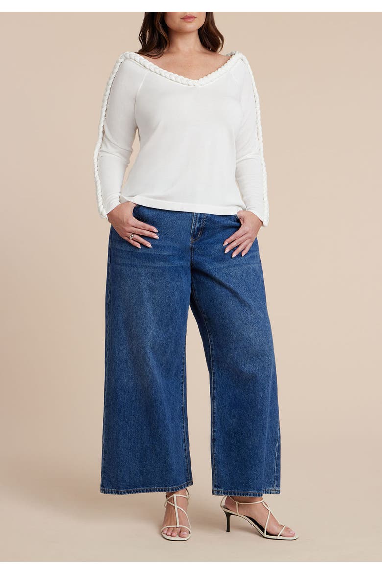 Extended Cable Detail Sweater, Alternate, color, DEW