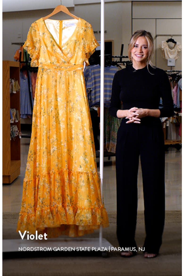Flounce Sleeve Floral Maxi Dress video