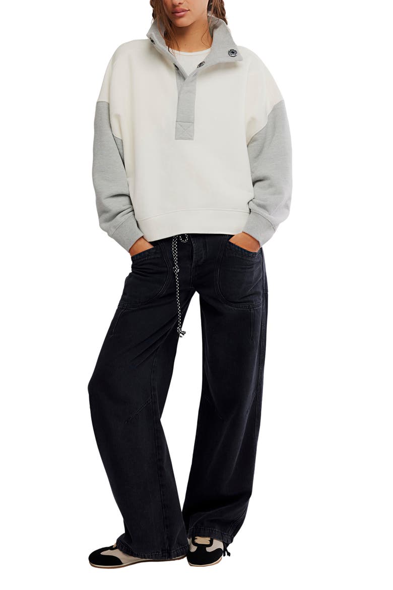 Timeless Colorblock Pullover, Alternate, color, HEATHERY GREY COMBO