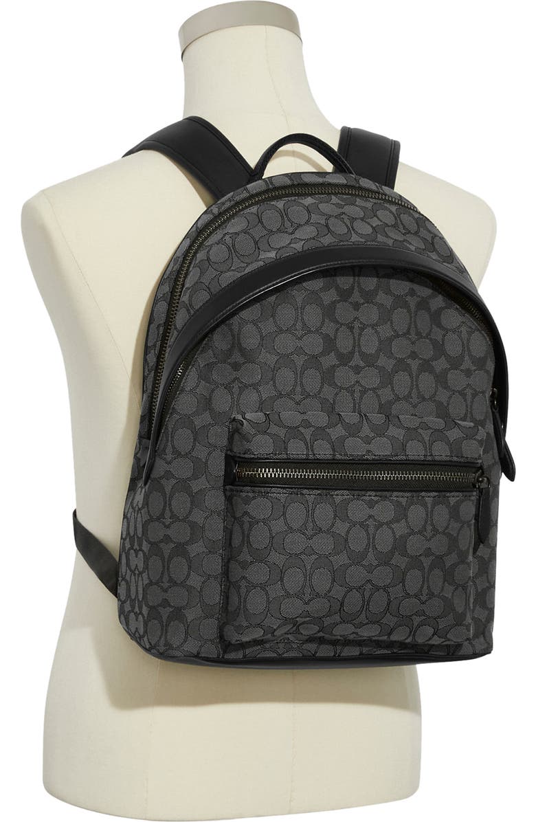 COACH Charter Signature Jacquard Backpack, Alternate, color,
